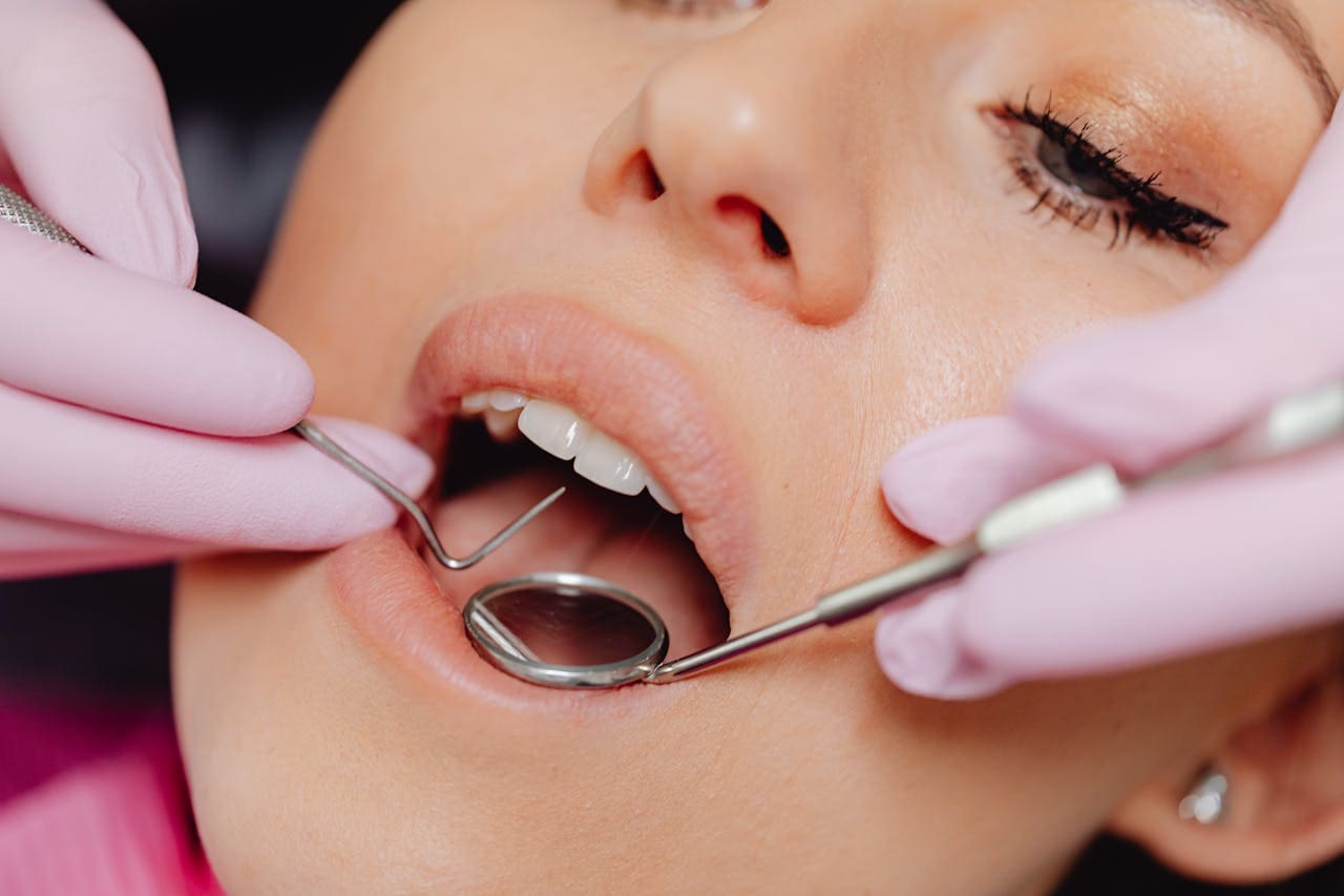 woman having a dental checkup