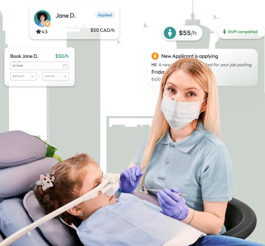 Registered nurse performing sedation treatment in a Calgary dental clinic