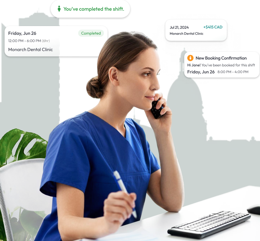 Dental Receptionist in Edmonton looking for available job shifts