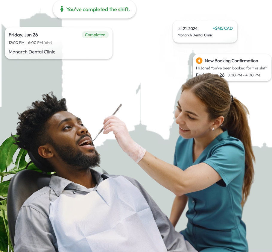 Dentist reviewing locum dentist job in Edmonton