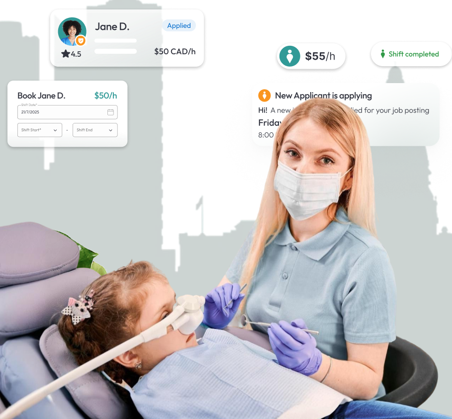 Registered nurse performing dental sedation treatment in a Edmonton clinic