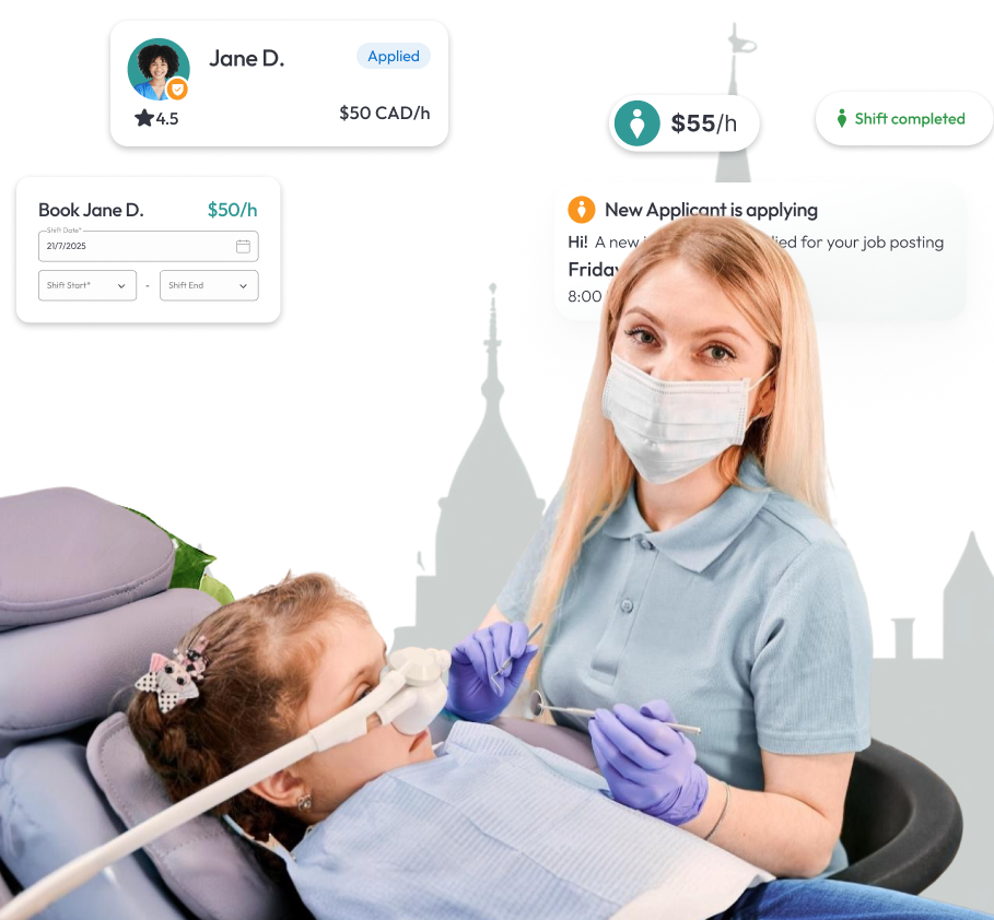 Registered nurse performing sedation treatment in a Ottawa dental clinic