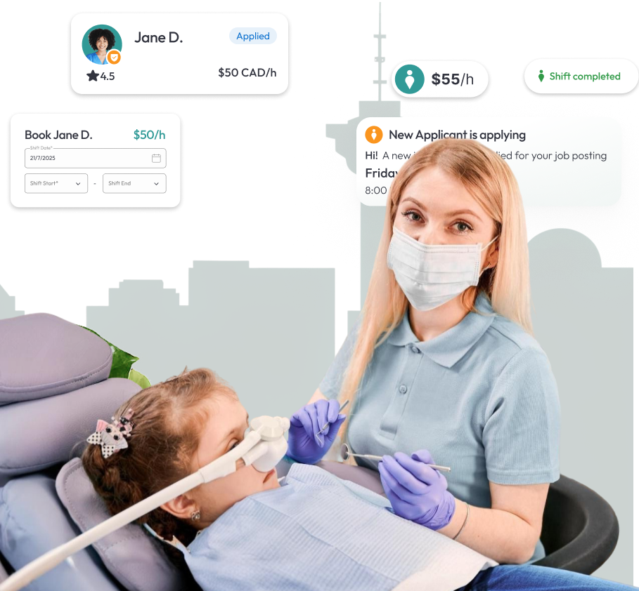 Registered nurse performing sedation treatment in a Vancouver dental clinic